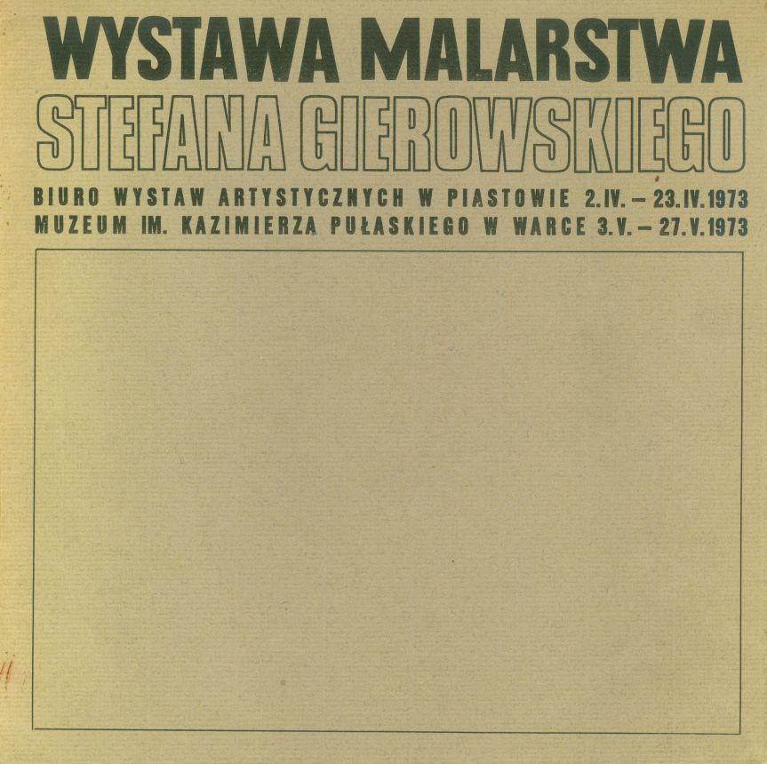 Katalog    Wystawa malarstwa Stefana Gierowskiego
